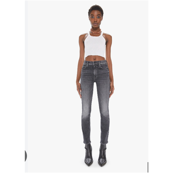 MOTHER Dazzler Mid Rise Night is watching Straight Jeans 23